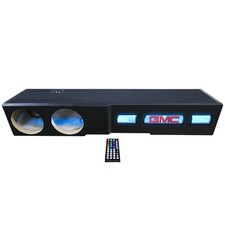 FITS 2007-Up GMC SIERRA 1500 CREW CAB DUAL 8  SUBWOOFER BOX w /RGB LED LIGHTS