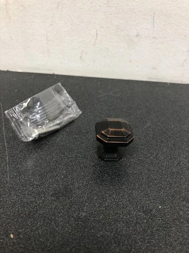 Emerald 1-1/8 Inch Geometric Cabinet Knob Chareau Collection - Tuscan Bronze - Picture 2 of 3