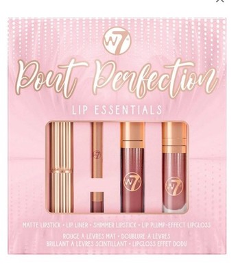 W7 Pout Perfection Lip Essentials Gift Set - Lip Gloss Plump in Nude Color