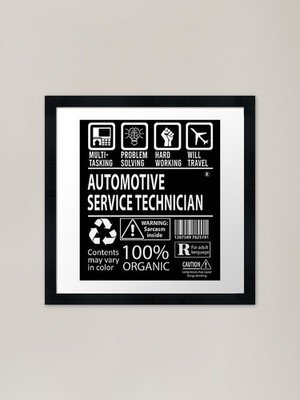 Kfz Service Techniker T Shi Gerahmtes Wandbild Poster Leinwanddruck Bild