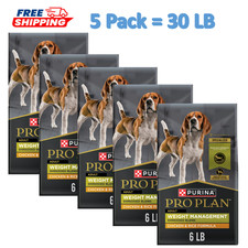 30LB/5Pack, Purina Pro Plan Weight Management Shredded Blend Adult Dry Dog Food 0.48 per pound