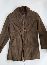 vintage 1970s classic chocolate brown 100 suede leather jacket, Size M