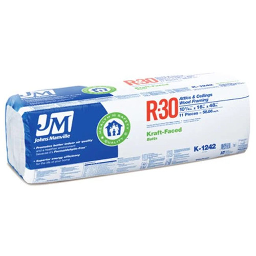 John Manville 90005449 R30 16 x 48 in Kraft Batt - 第 1/1 張圖片