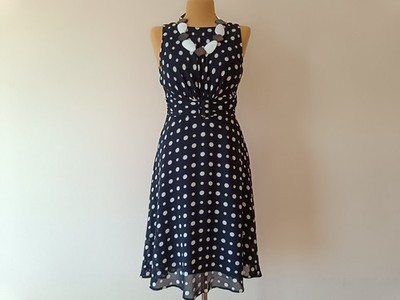 WALLIS Schicke Kleid S, 36, Sommerkleid,Ärmelloskleid,Schwarz,gepunktet