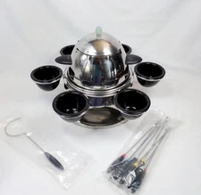 Post Modern Michael Graves Design Stainless Steel Fondue Set