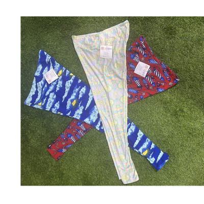 LuLaRoe Tall & Curvy  x3 Multicolor Floral Cloud Leggings High Rise Stretch Yoga