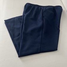 ALFRED DUNNER Women's Navy Pull-on Dress Pants SZ 14 Full Elastic Waist Pockets