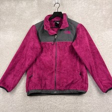 The North Face Fleece Jacket Girls Size Large Pink Full Zip Sherpa Pockets