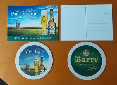 Set - 1 Bierdeckel, 1 Postkarte, Barre Privatbrauerei