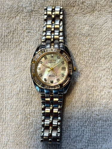 Citizen Eco-Drive Women's Watch | Two-Tone Diamond MOP Dial | WR100 | E011