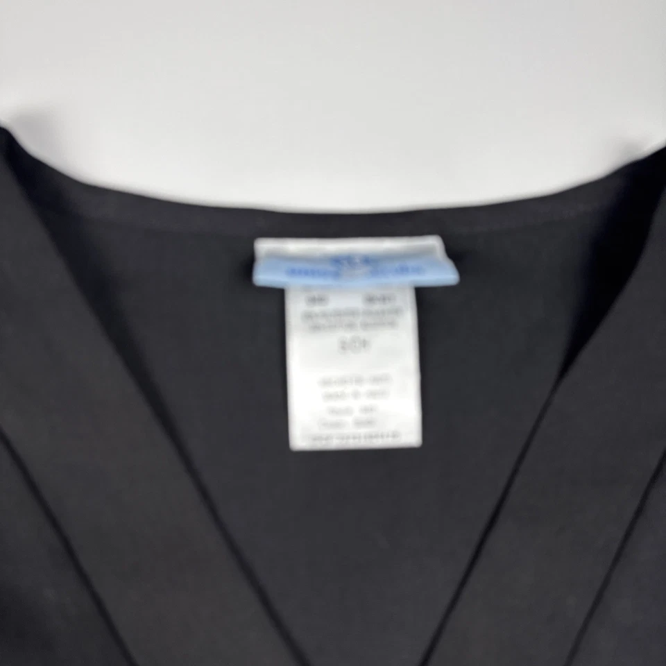 Blusa Médica SB Unisex Pequeña Negra Cuello en V Bolsillo Uniforme Médico Foto 2 de 4