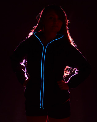 COOL MANIA LED NEON HOODIE BELEUCHTUNG SWEAT TOP SMART JUNGGESELLENABSCHIED 3 MODI STROBOSKOP.**