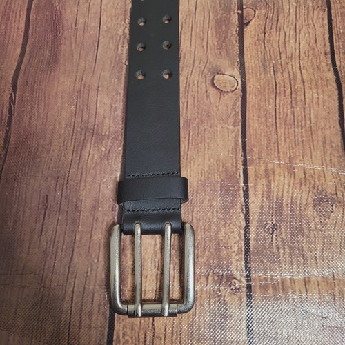 The Belt Shoppe Belt Uomo 46 Nero Pelle di Bufalo Pieno Grana 1,5" Doppio Puntale - Foto 4 di 5