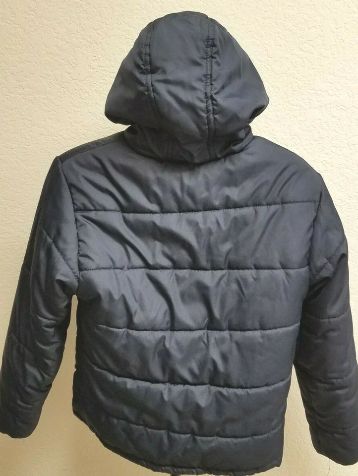 Chaqueta acolchada Faded Glory (XL 14-16) azul marino oscuro. Cremallera. Con capucha. Bolsillos. ¡Cálido! Foto 2 de 3
