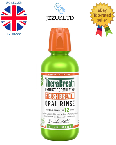 TheraBreath Fresh Breath Mouthwash, Mild Mint Flavor, Alcohol-Free, 16 Fl Oz