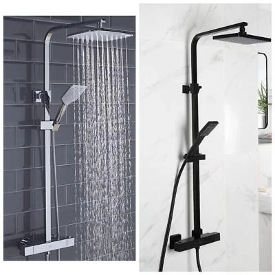 Bristan Craze Bar Mixer Shower with Dual Shower Heads-Black-Chrome