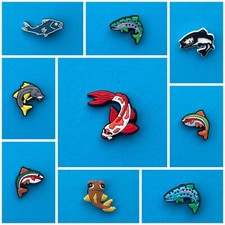 Schuhstecker/Shoe Charms/Anstecker FISCHE/KARPFEN/KOI/FORELLE