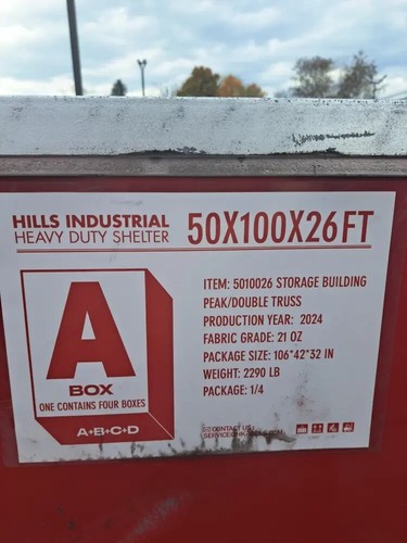 50x100x26 DUAL TRUSS *21oz PVC* Canvas Fabric Storage Building Shelter Barn Shop - Picture 11 of 13
