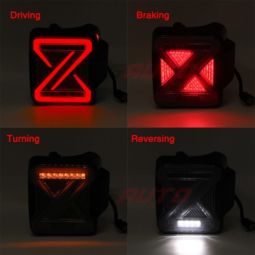 For Jeep Wrangler JL 2018-23 LED Tail Light Assembly Brake Lamp W/ Turn Smoke 2x - Picture 14 of 15