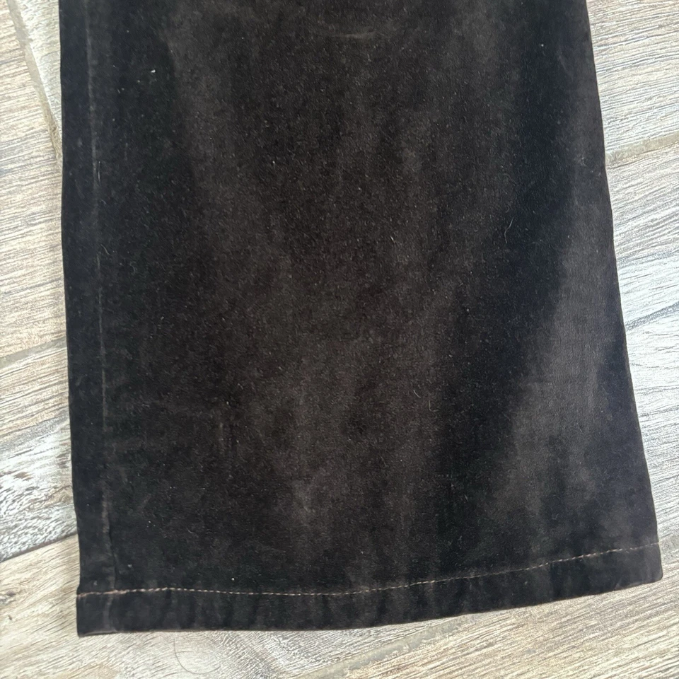 Pantalones de mezclilla David Kahn para mujer talla 8 marrón chocolate gamuza tiro bajo hechos en EE. UU. Foto 4 de 4