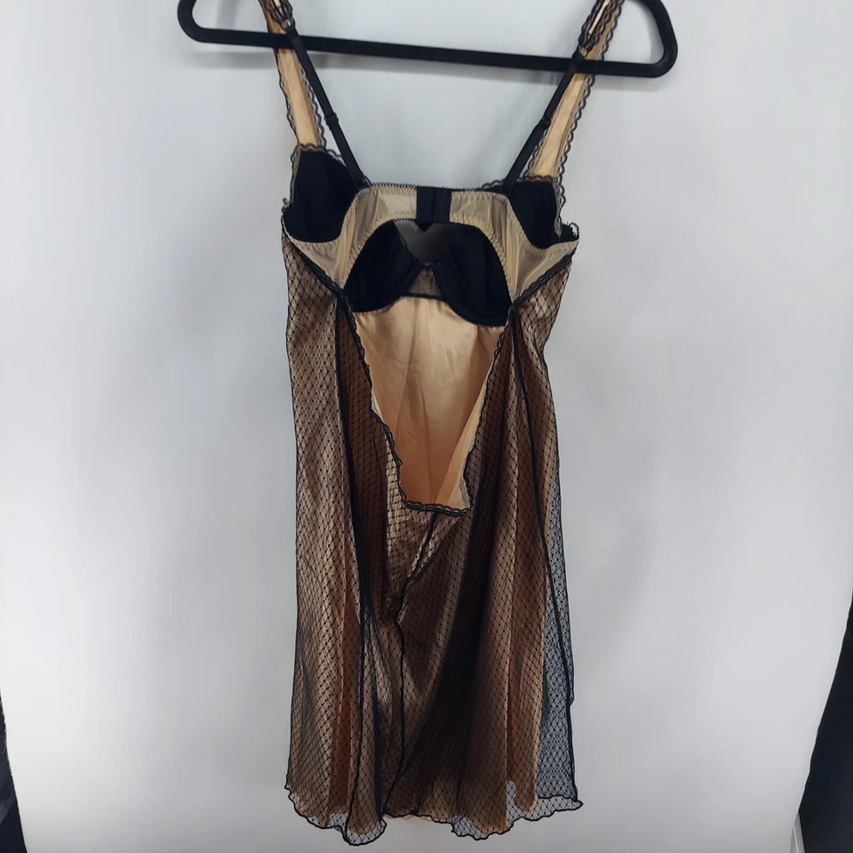 donna Loren Bebé Muñeca Dormir Vestido Mujer Talla Grande Negro Encaje Noche Forrado Foto 2 de 4