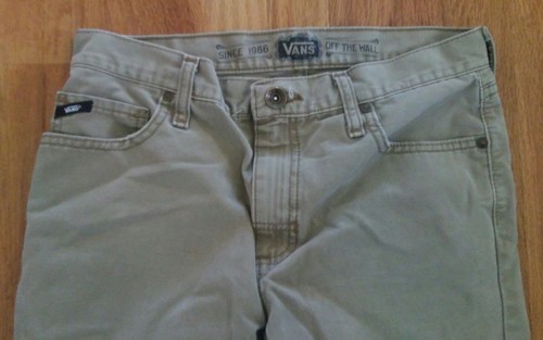 Vans, boy's khaki jeans, sz 20 youth "Off the Wall", good quality, school, EUC - Picture 2 of 6