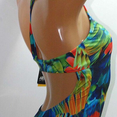 ABS by Allen Schwartz Swimwear. Low Back One Piece Women`s Bathing Suit Swimsuit