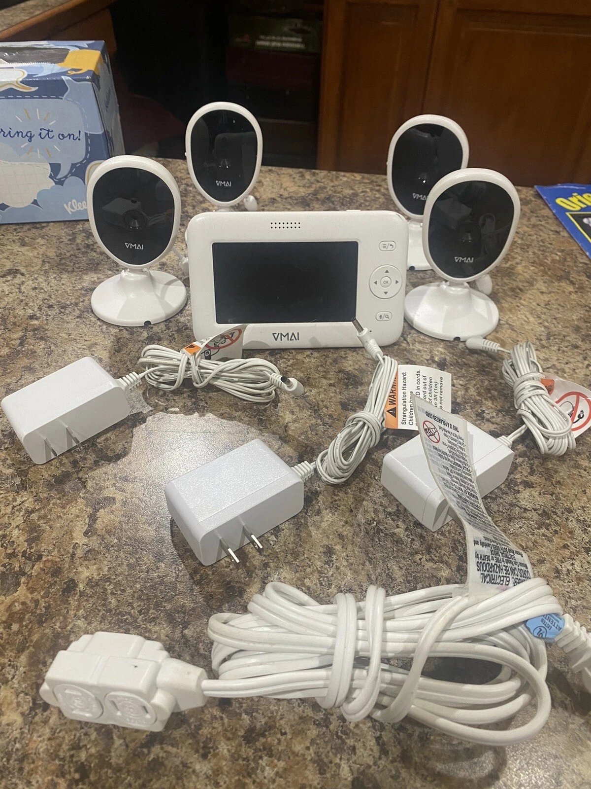 Baby Monitor, 4.3'' Video Baby Monitor with 4 Cameras, Night Vision & 3 Adapters