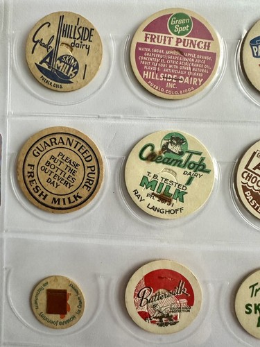 Vintage verschiedene Milchflaschenverschlüsse Posten 20 Stück - Bild 2 von 12