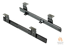 Keyboard Runner Emuca Black Adjustable Ball Bearing Keyboard Shelf Runner