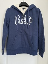 NWT Gap Womens Sherpa Lined Full Zip Hoodie Size S Logo Sweatshirt Navy Blue