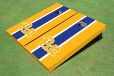 University of Pittsburgh Royal And Yellow Matching Long Stripe Cornhole Boards