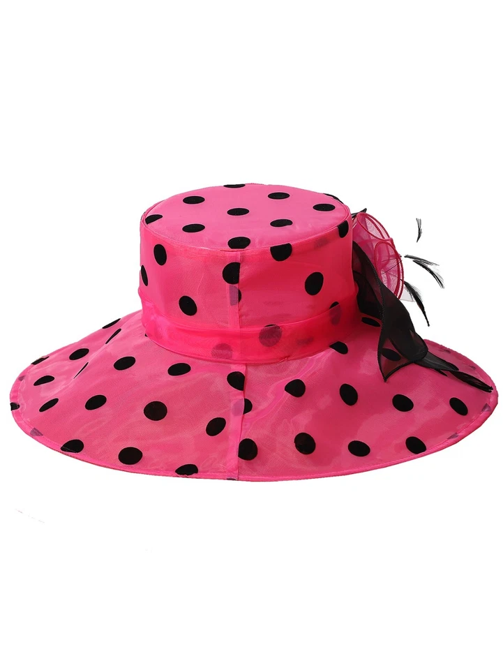 Rose Kentucky Dots Fascinator Hat For Women Lady Tea Party Wedding Derby Hats - Image 2 of 4