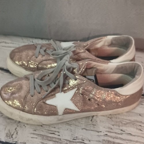 Golden Goose Metallic Gold May GGDB Sneakers Scarpe da Tennis 37 - Foto 3 di 11