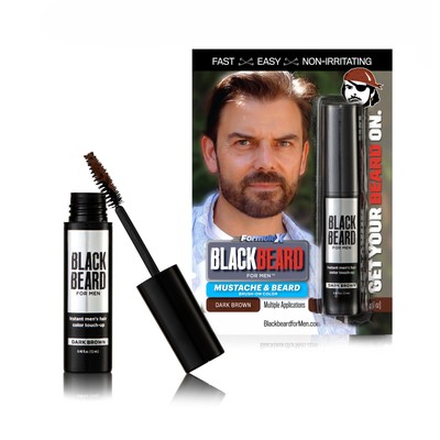 Blackbeard for Men Instant, Hypoallergenic Brush-On Beard/Mustache Color,  1-pk