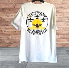 Best Coast Flyers Mooney Caravan Airplane & Eagle Graphics L Men's T-Shirt White
