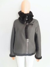 Linda Richards Luxury Black Leather/shearling Lined Jacket Size S