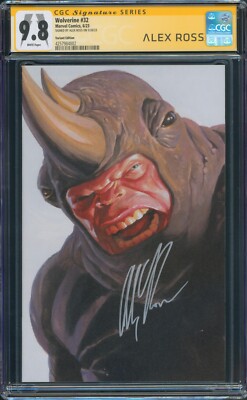 Wolverine #32 CGC 9.8 SS Alex Ross Signed Timeless Rhino Custom Label 4002 2023