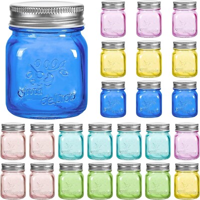 Mini Mason Jars 5 oz with Metal Lids - Glass jar for Jam