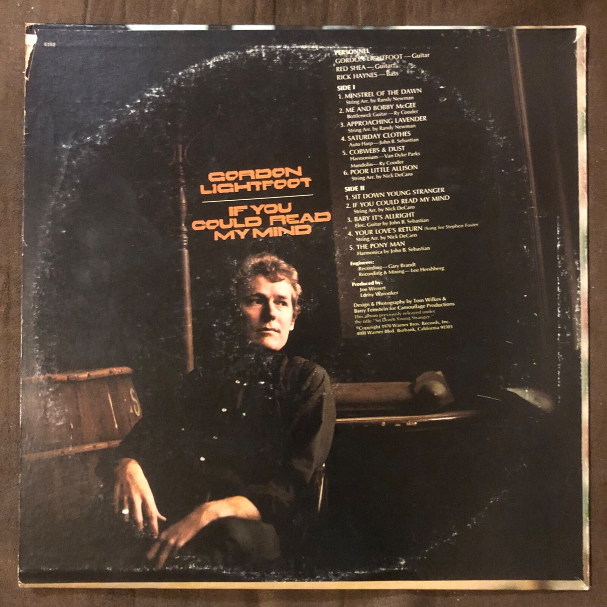 GORDON LIGHTFOOT If You Could Dead My Mind - Original 1970 Reprise