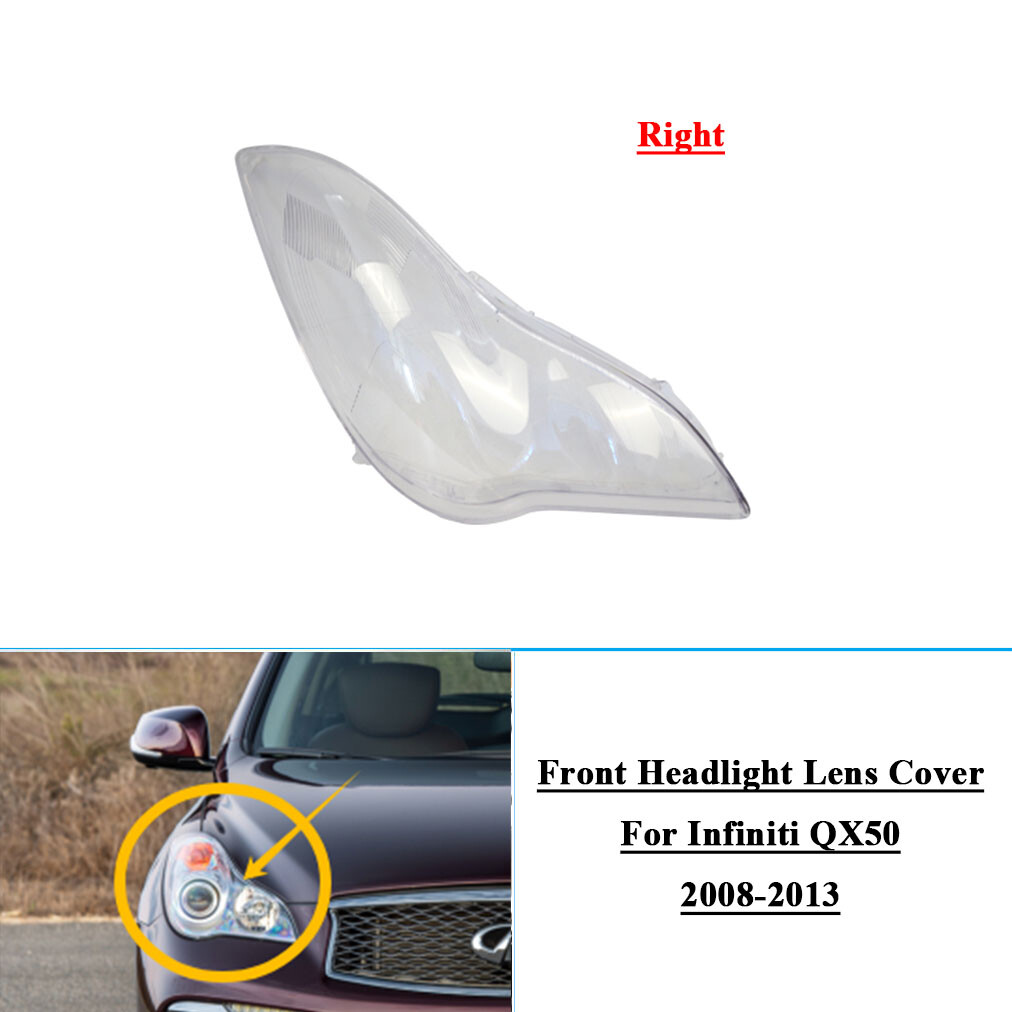 Front Headlight Headlamp Lens Shell Cover For Infiniti QX50 2008-2013 Right Side