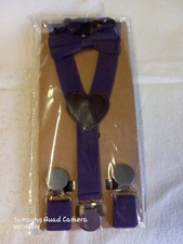 Purple Child's Toddler Suspenders W/ Heart Detail