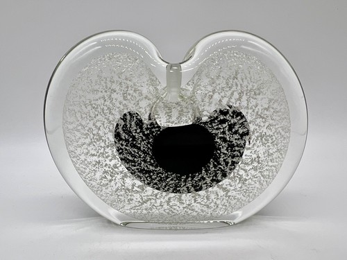 VTG Nourot 1996 Art Glass Black Controlled Bubbles Perfume Bottle No Stopper