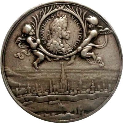 Austria 1685 Silver Medal for Victories of Leopold I Vienna City View Castle Rar