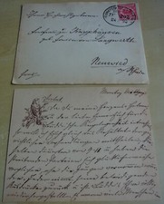 NOBILITY: letter 1890 Isabelle Sophie LANGWERTH von Simmern, b. by B&uuml;low-Bothkamp