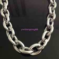 7"-40" Heavy Huge Mens 316L Stainless Steel Silver Big O Link Chain Necklace