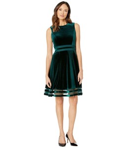 calvin klein green velvet dress