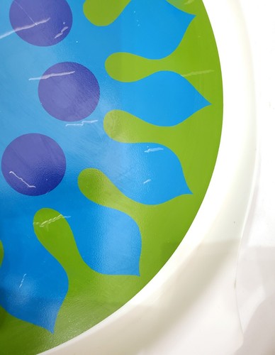 MCM Lazy Susan Rotating drink SERVING TRAY green & blue platter 17" Rubbermaid - Picture 4 of 12
