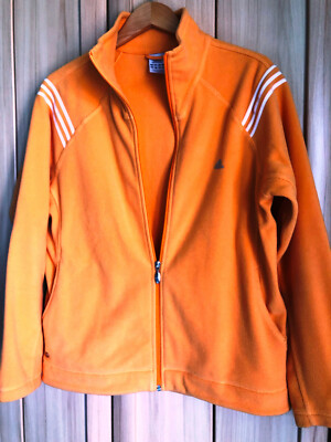 ADIDAS Fleecejacke Gr. 46 leicht tailliert tolles Orange kuschlig super Zustand
