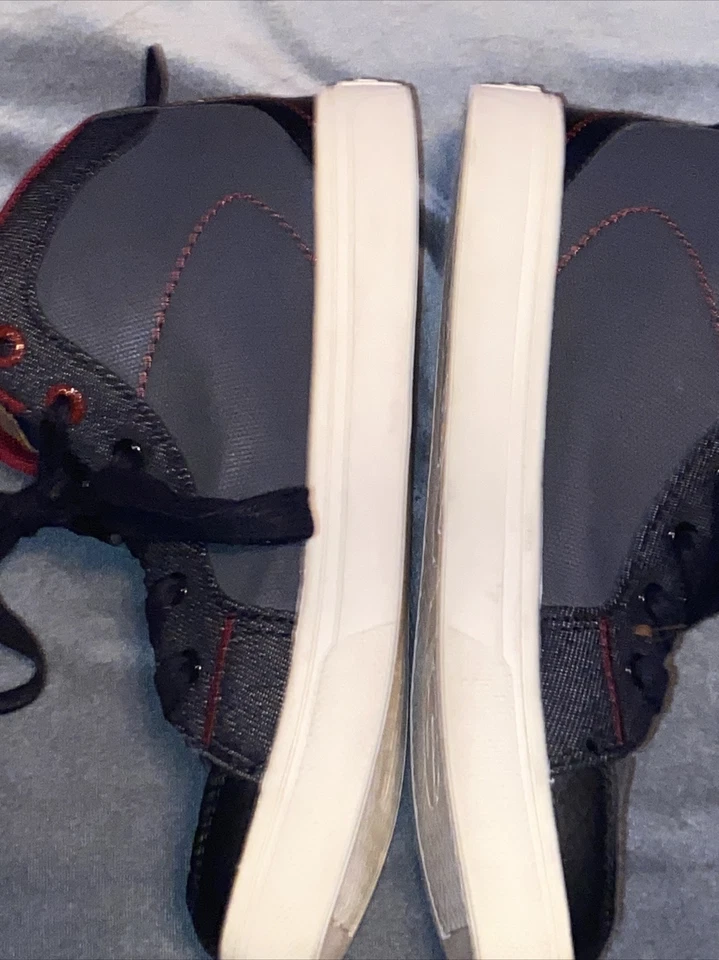 Levi's Tenis Zapatos Niños Top Alto Con Cordones Negro Denim Lona Talla 2,5 Foto 2 de 4